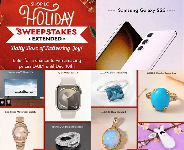 Shop LC Holiday Giveaway: Win Free Smart Phones, Watches, Jewelry, Electronics & More