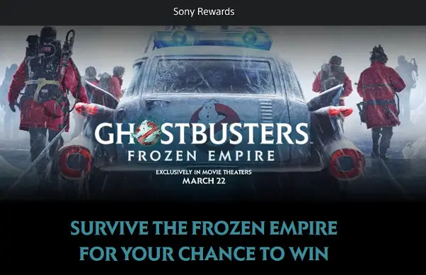 Sony Ghostbusters Frozen Empire Sweepstakes: Win a PlayStation5 Console, and More!