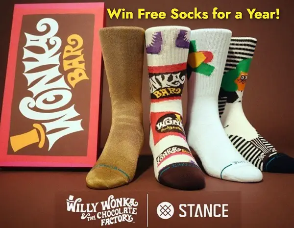 Stance Willy Wonka Giveaway: Win Lifetime Supply of Free Socks
