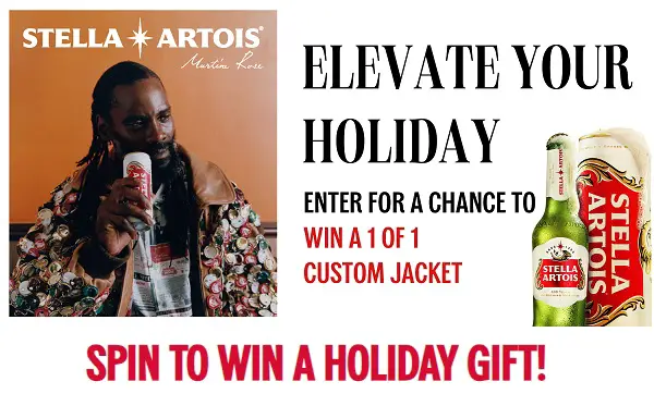 Stella Artois Spin to Win Holiday Giveaway: Win Bomber Jacket & 250+ Instant Win Game Prizes