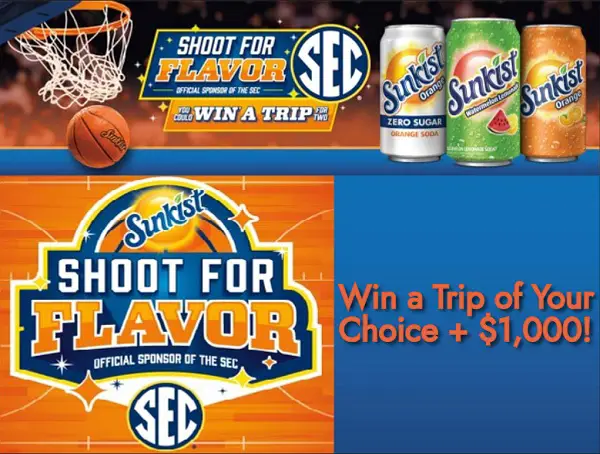 Sunkist Basketball Game Giveaway: Win a Trip & $1,000 Free Cash Prize