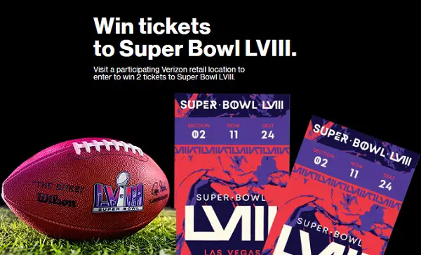 Verizon Super Bowl LVIII Tickets Giveaway (2 Winners)