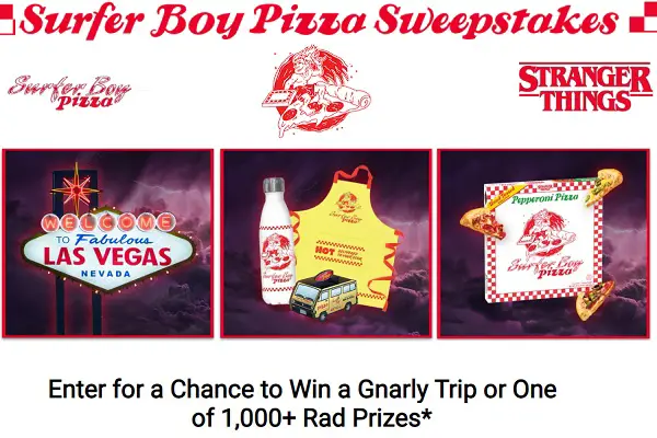 Surfer Boy Sweepstakes: Win a Trip, Free Pizza for a Year, Stranger Things Gear & More