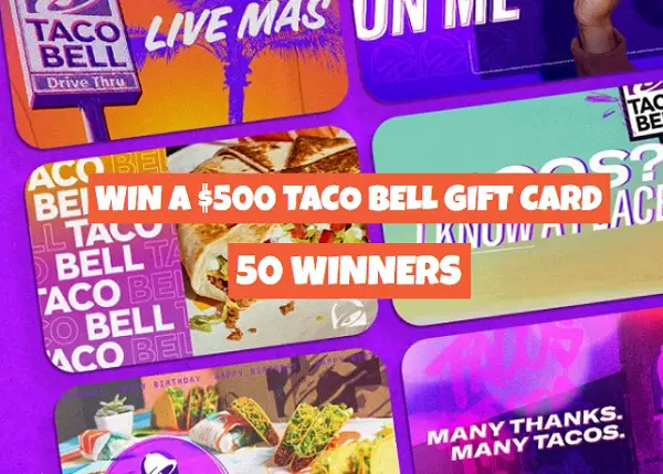 Taco Bell TBX Contest: Win $500 Taco Bell Gift Card (50 Winners)