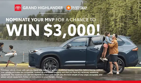 Toyota Grand Highlander Sweepstakes: Win $3,000 Free AMEX Gift Cards (5 Winners)