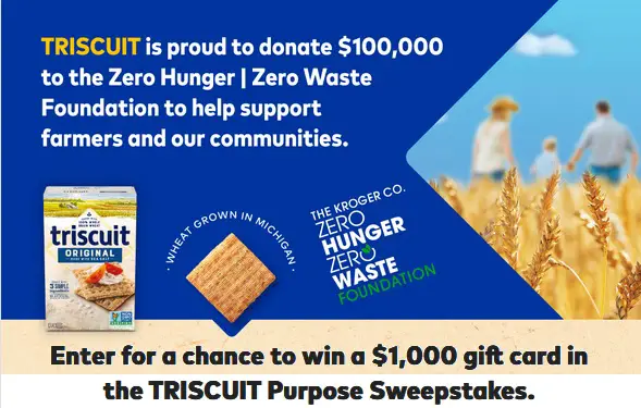 Triscuit Purpose Sweepstakes: Win $1000 Gift Card Every Week!