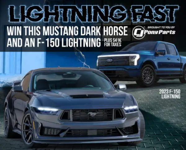 Dream Car Giveaway: Win Mustang Dark Horse & Free Ford F-150 or $75K Cash Prize