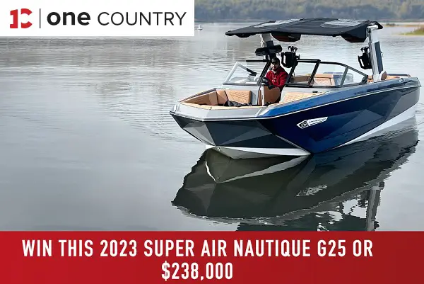 One Country Nautique Boat Giveaway: Win a 2023 Super Air Nautique G25 or $238K Cash