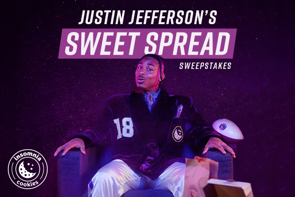 Insomnia Cookies Justin Jefferson's Giveaway: Win NFL Tickets, Football & Cookies