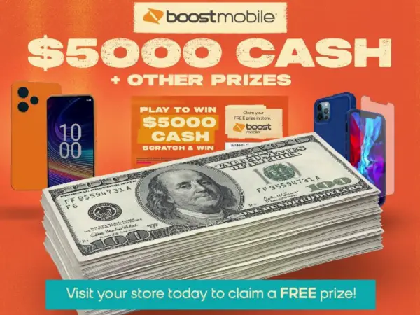 Boost Mobile Scratch & Win Sweepstakes: Win $191000 in Free Prizes!