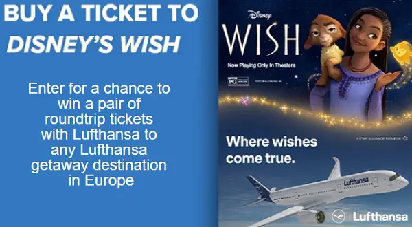 Fandango Wish for Europe Sweepstakes: Win trip to Any Lufthansa Getaway Destination i