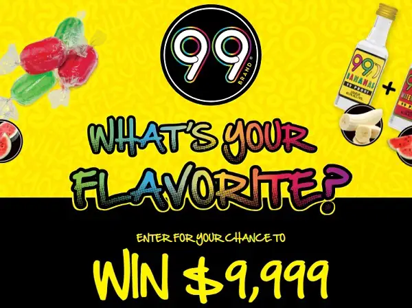99 Brand Party Flavorite Sweepstakes and Instant Win Game: Win $9999 Cash Prize (2 Winners)