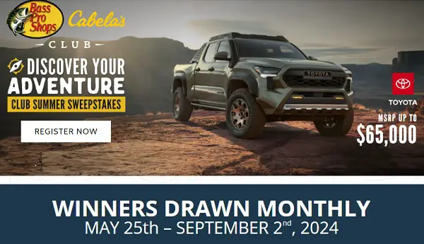 Bass Pro Shops Discover Your Adventure Sweeptakes 2024 (Monthly Winners)