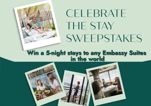 Celebrate The Stay Sweepstakes 2024: Win a 5 Night Free Hotel Stay!