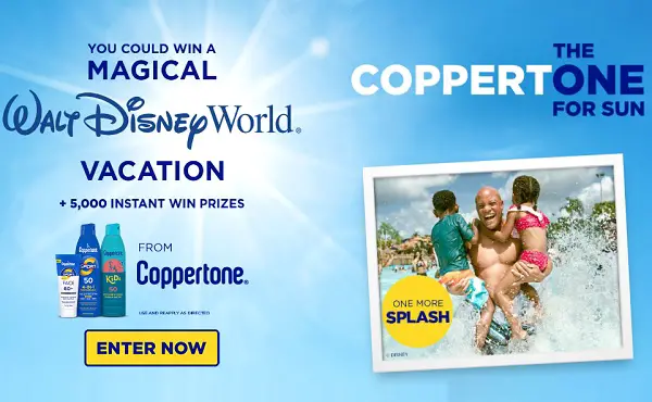 Coppertone Instant Win Game & Sweepstakes: Win Walt Disney World Resort Vacation or Instant Win Prizes