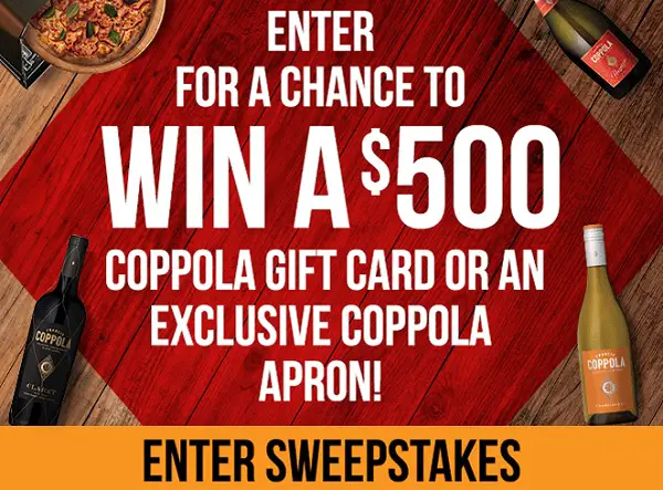 Perfect Your Pizza Sweepstakes – Win $500 Coppola Gift Card + Apron