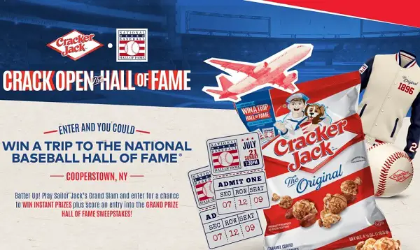 Cracker Jack Hall of Fame Sweepstakes: Win a Trip to National Baseball Hall of Fame or Instant Win Prizes!