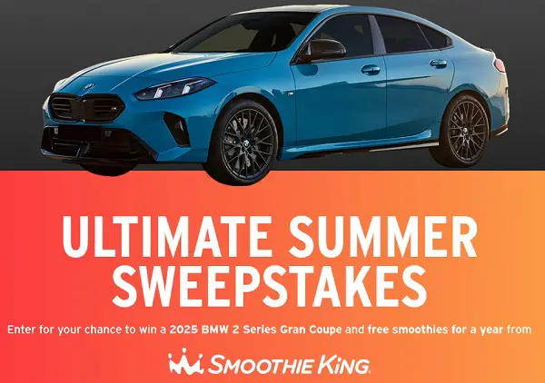 Crunch Ultimate Summer Sweepstakes – Win a BMW 2 Series, Samsung TV & Gymshark Gift Card