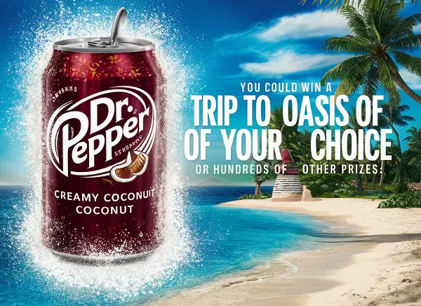 Dr. Pepper Creamy Coconut Sweepstakes: Win Tropical Vacation or Other Prizes!
