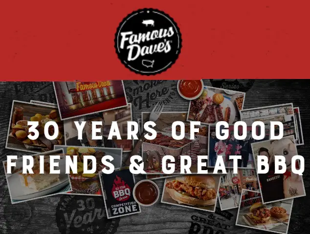 Famous Daves Anniversary Giveaway: Win Over $8,000 in Daily Prizes