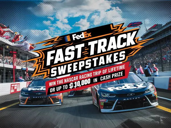 FedEx Fast Track Sweepstakes: Win The NASCAR Racing Trip of a Lifetime or $10,000 Cash!!