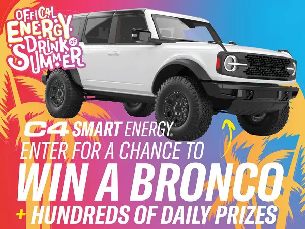 C4 Smart Energy 100 Days of Summer Sweepstakes: Win a Ford Bronco + 100s of Daily Prizes!