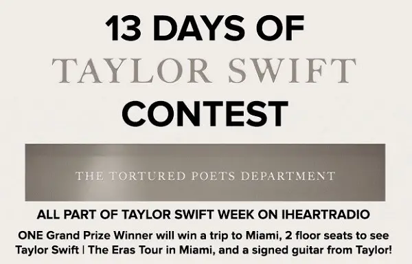 iHeartRadio Taylor Swift Concert Miami Trip Giveaway