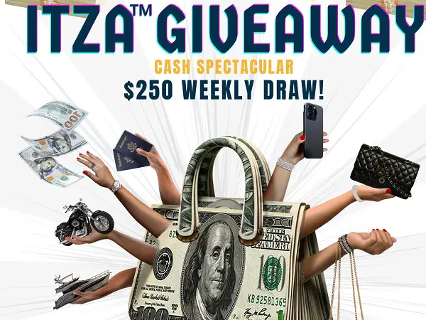 ITZA App Sweepstakes: Win $250 Cash Weekly! (32 Winners)