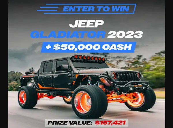 2023 Jeep Gladiator Rubicon & $50,000 Cash Giveaway