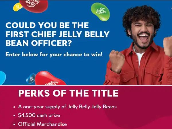 Chief Jelly Belly Bean Officer Contest: Win Jelly Belly Jelly Beans for a Year, $4500 cash and More!