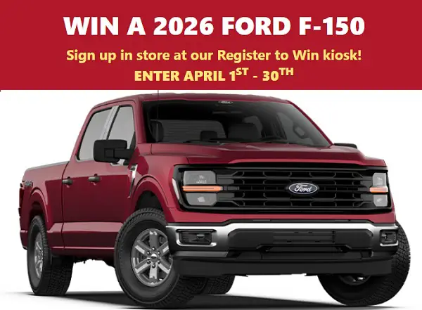 Menards Truck Giveaway 2026 – Win a Brand New 2026 Ford F-150