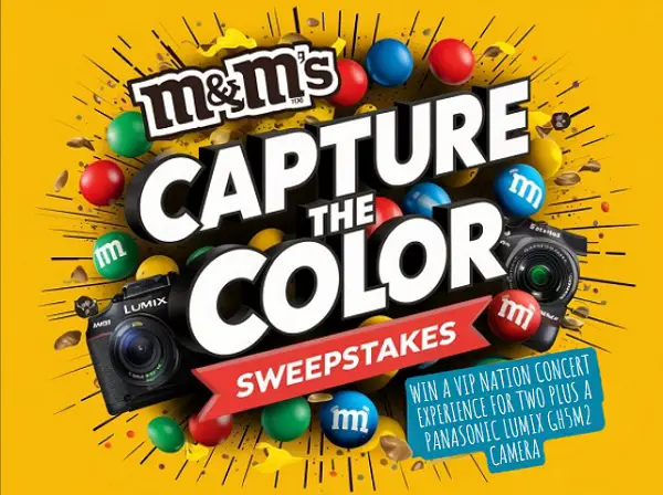M&M'S Capture the Color Sweepstakes: Win a VIP Nation Concert Experience or Lumix GH5M2 Camera!