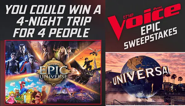 The NBC Epic Voice Sweepstakes 2025: Win a Trip for Four to Universal Orlando Resort & Epic Universe!