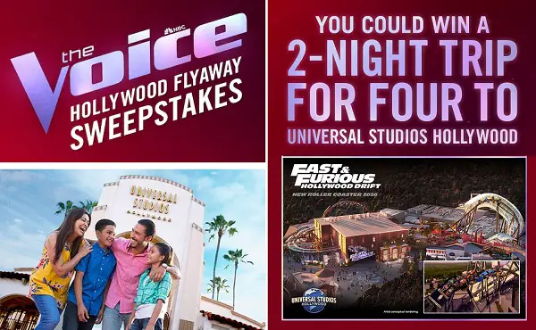 NBC The Voice Hollywood Flyaway Sweepstakes — Win a Trip for Four