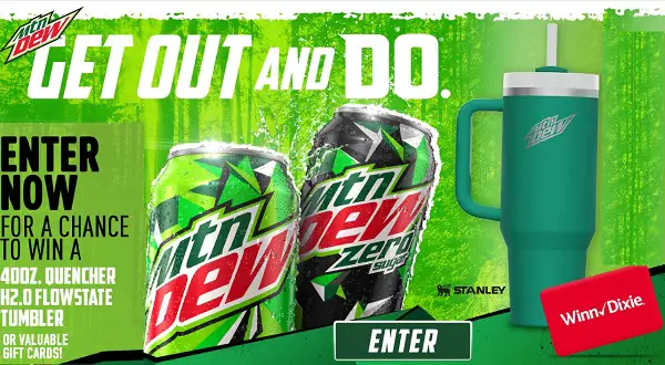 Pepsi-Cola Dew Outdoors Sweepstakes: Win $100 Winn-Dixie/Harveys Gift Cards & Free Tumblers