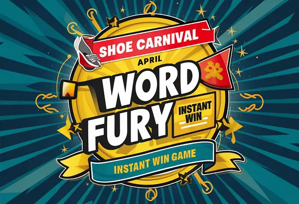 Shoe Carnival April Word Fury Visa Card Instant Win Game (2100+ Winners)