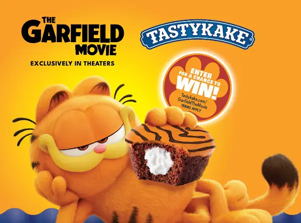 Tastykake Garfield The Movie Giveaway: Win Movie Tickets, $1K Cash Prize & Free Cakes