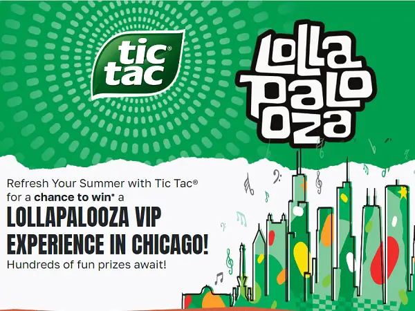 Tic Tac Summer sweepstakes: Win Lollapalooza VIP Experience and Other Prizes!