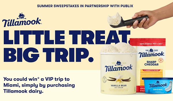Tillamook Summer Sweepstakes: Win Luxury Trip to Miami + $500 Publix Gift Card