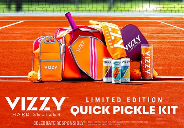 Vizzy Hard Seltzer Summer Giveaway: Instant Win Pickleball Kits, Free T-shirts & More