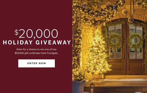 Frontgate Holiday Giveaway: Win $10,000 Gift Card! (2 Winners)
