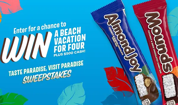 Almond Joy & Mounds Taste Paradise, Visit Paradise Sweepstakes – Win a Dream Beach Vacation for Four!