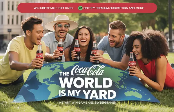 Coca-Cola “The World Is My Yard” Instant Win Game – Win Uber Eats, Amazon & Spotify Prizes!