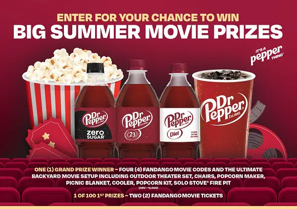 Dr Pepper Summer Movie Sweepstakes – Win the Ultimate Outdoor Theater Setup + Movie Tickets!