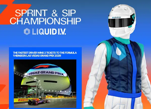 Sprint & Sip Championship Giveaway 2025: Win Formula 1 Las Vegas Grand Prix Tickets & Liquid I.V. Prizes!