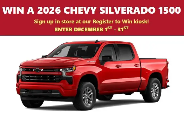 Menards Truck Sweepstakes – Score a 2026 Chevy Silverado 1500