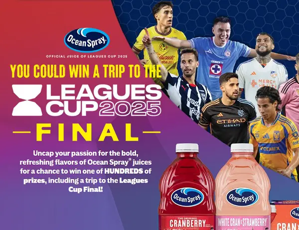 Ocean Spray Sweepstakes 2025: Win a Trip to the 2025 Leagues Cup Final!
