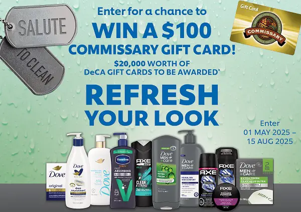 Operation in Touch Salute to Clean Sweepstakes - WIN a $100 DeCA Gift Card! (200 Winners)