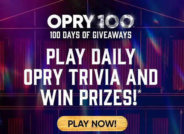 Opry 100 Days Giveaway – Win Daily Prizes & a Dream Grand Ole Opry Nashville Experience!