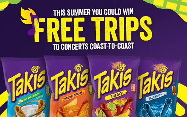 Takis Summer Sweepstakes 2025: Win a Concert Trip for Two Across the USA!